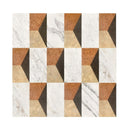 Waterjet Marble 4 Color Marble For Floor And Wall Polished Marble Tile Stone 1 Box Each Pattern 2 Pieces - White / Multi