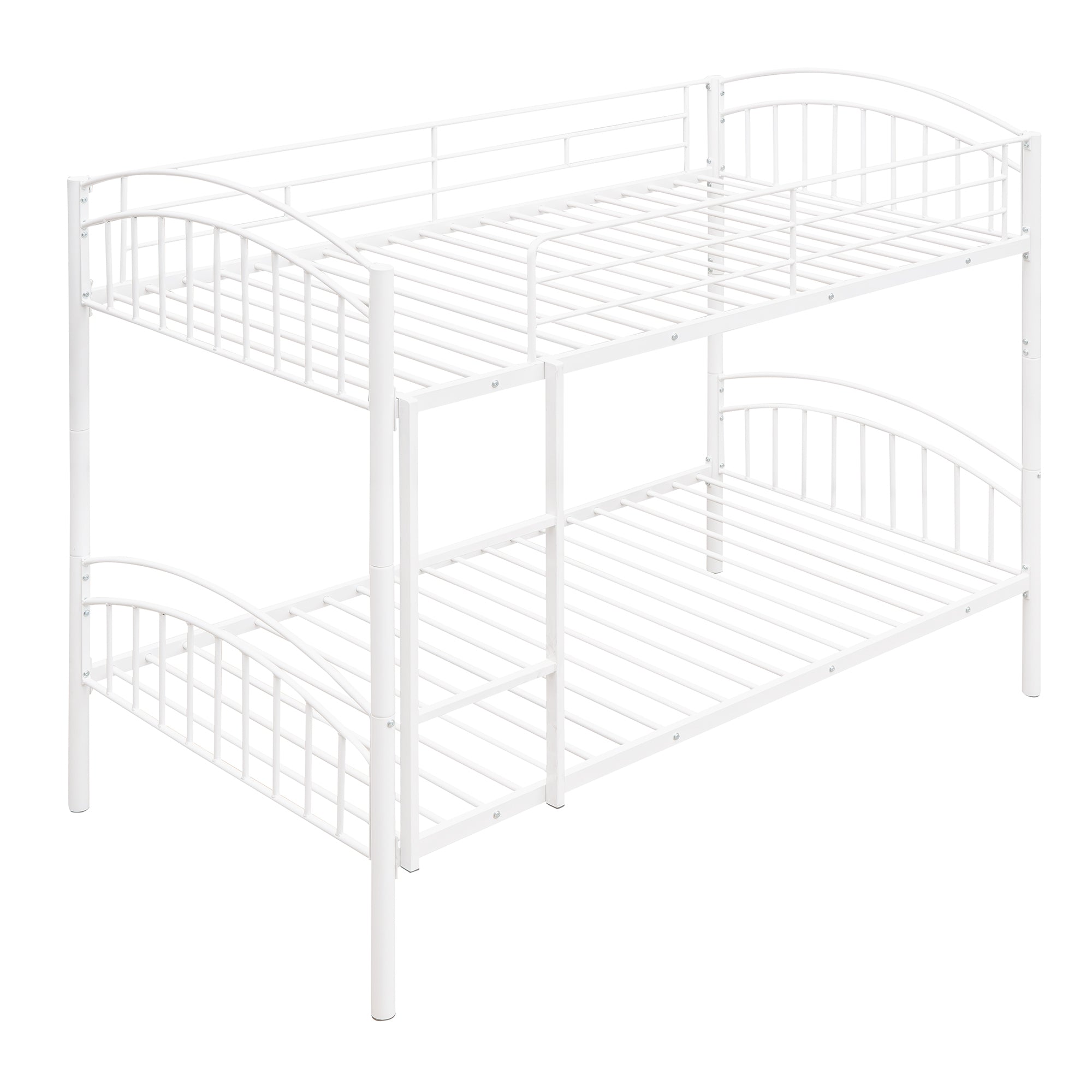 Twin Over Twin Metal Bunk Bed,Divided into Two Beds(White){OLD SKU:MF280424AAK} - Atlantic Fine Furniture Melbourne FL
