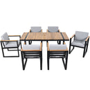 7 Pieces Outdoor Dining Set Patio Dining Table And Chair Set With And Removable Cushions For Patio