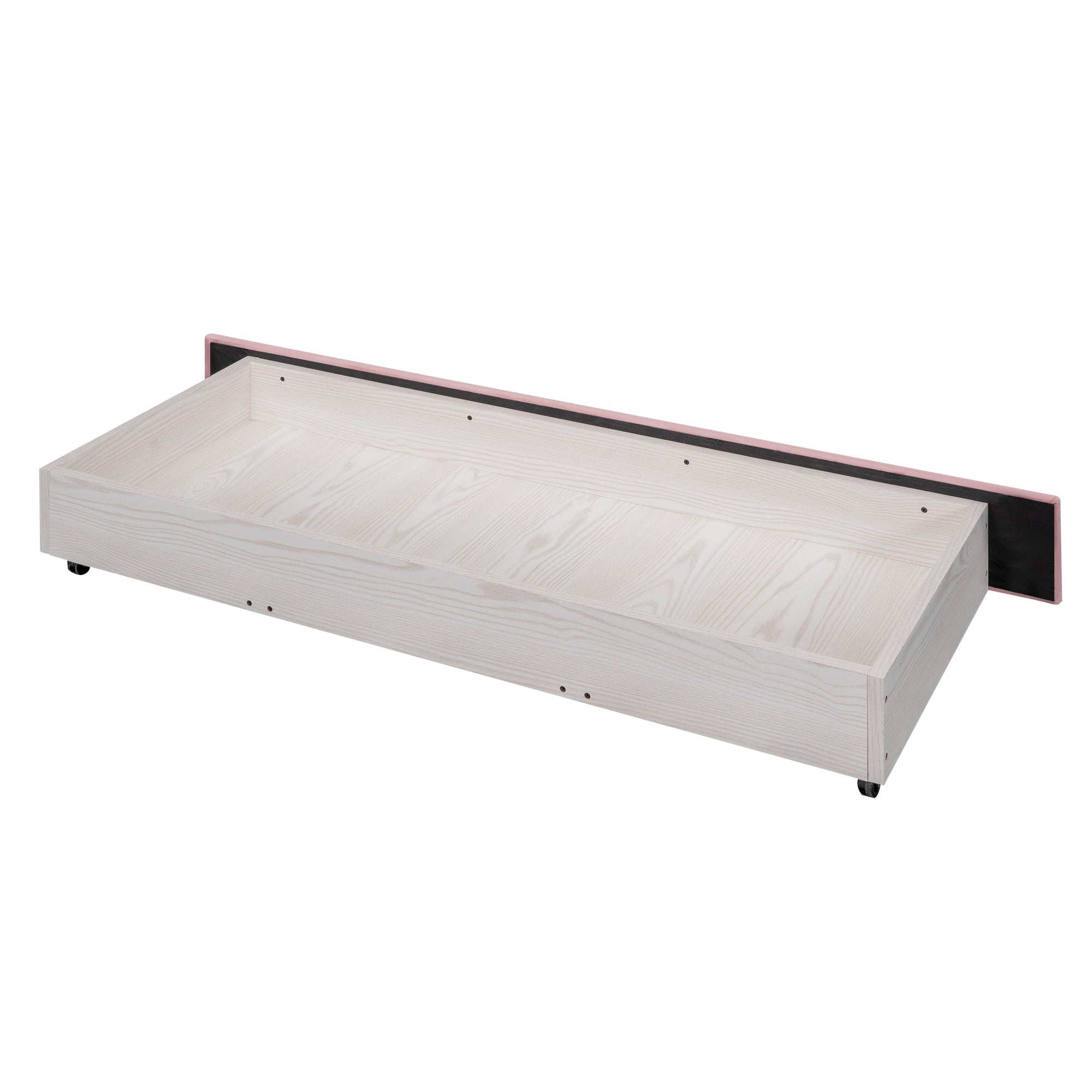 Queen Size Storage Bed Velvet Upholstered Platform Bed with a Big Drawer - Pink - Atlantic Fine Furniture Melbourne FL