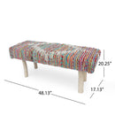 Prytania - Boho Handmade Fabric Upholstered Bench