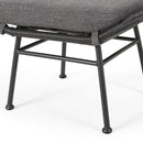 Outdoor Modern Boho Wicker Ottoman With Cushions (Set of 2)