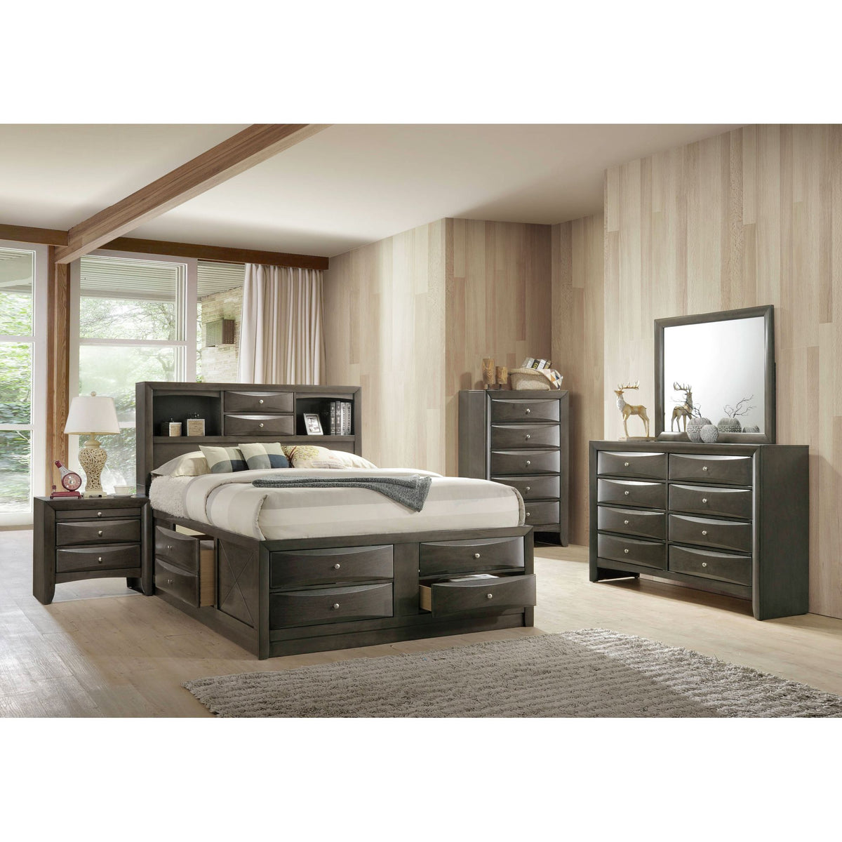 Emily Bedroom Dresser in Dark Gray by Elements International, view 6