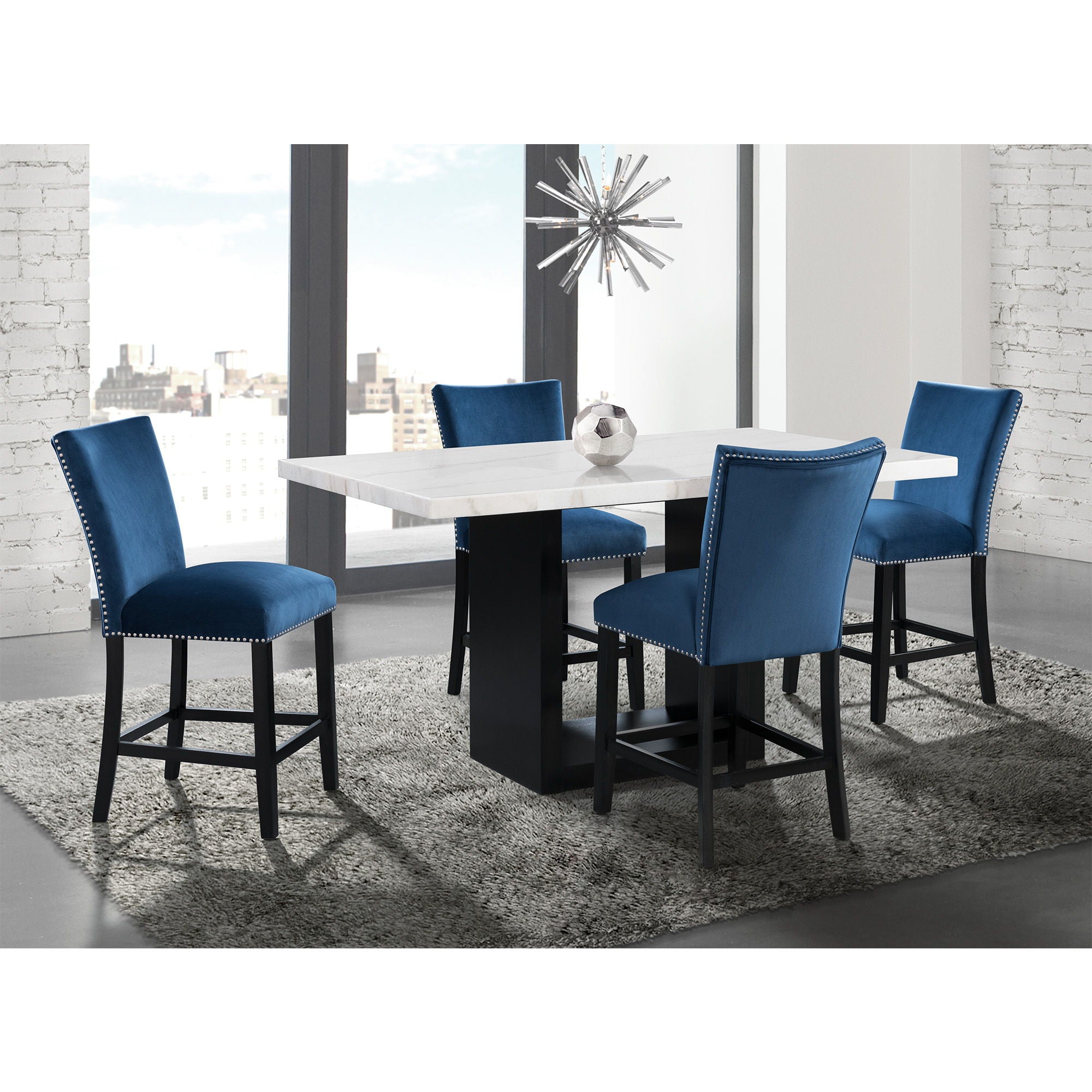 Valentino Dining Table in White by Elements International, view 8