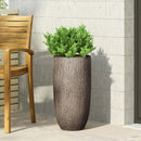 Magnesium Oxide Planter For Outdoor Use - Natural Wood