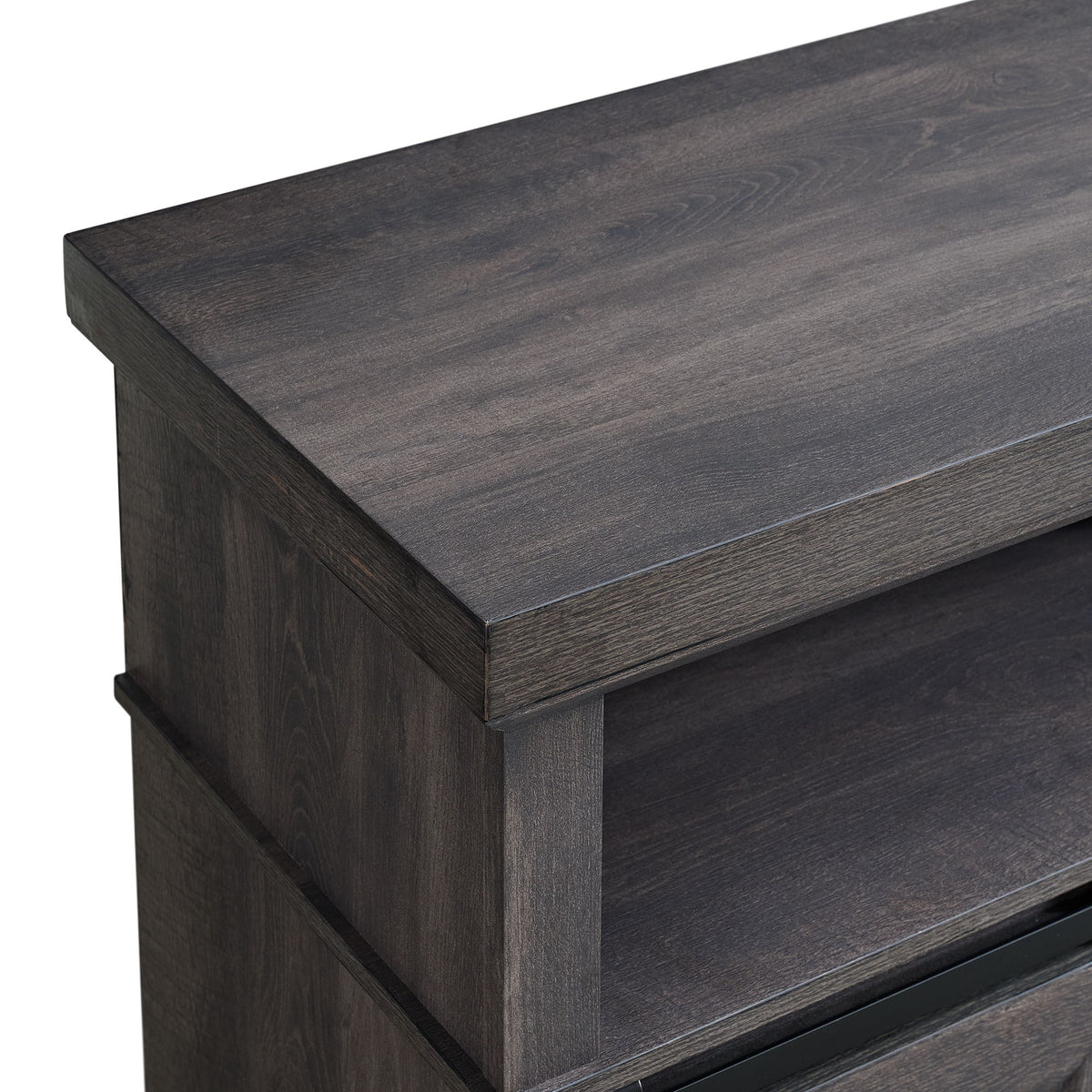 Macau Console With 23" Fireplace Insert in Gray by Elements International, view 5