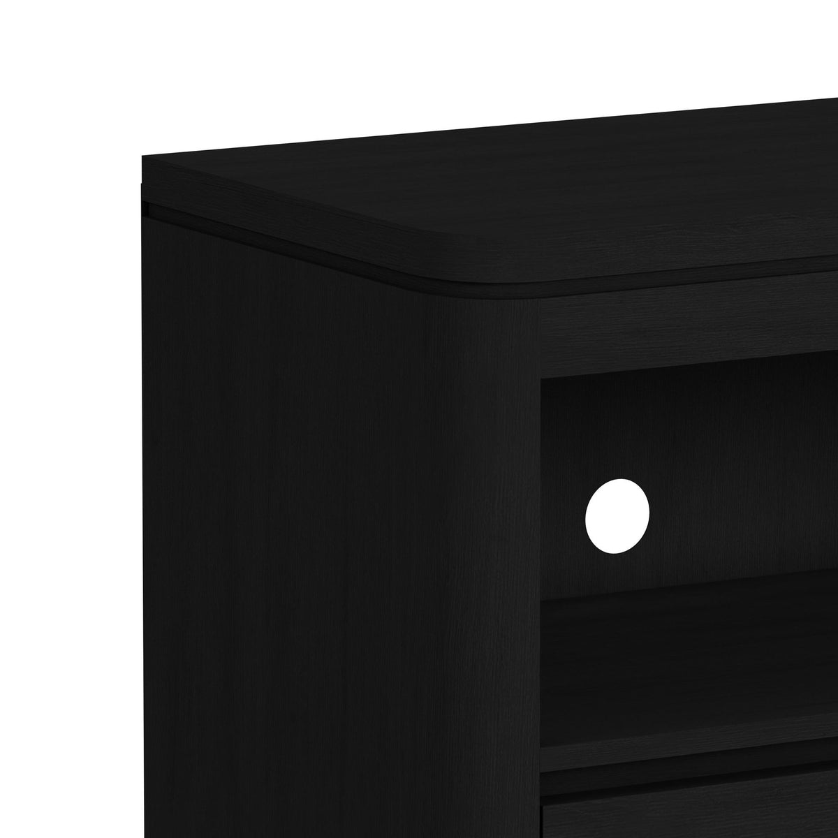 Rosalie Entertainment Unit With 82" TV Console in Black by Elements International, view 12