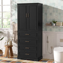 Freestanding Bathroom Cabinet With 3 Drawers, Adjustable Shelf, Soft Close Doors