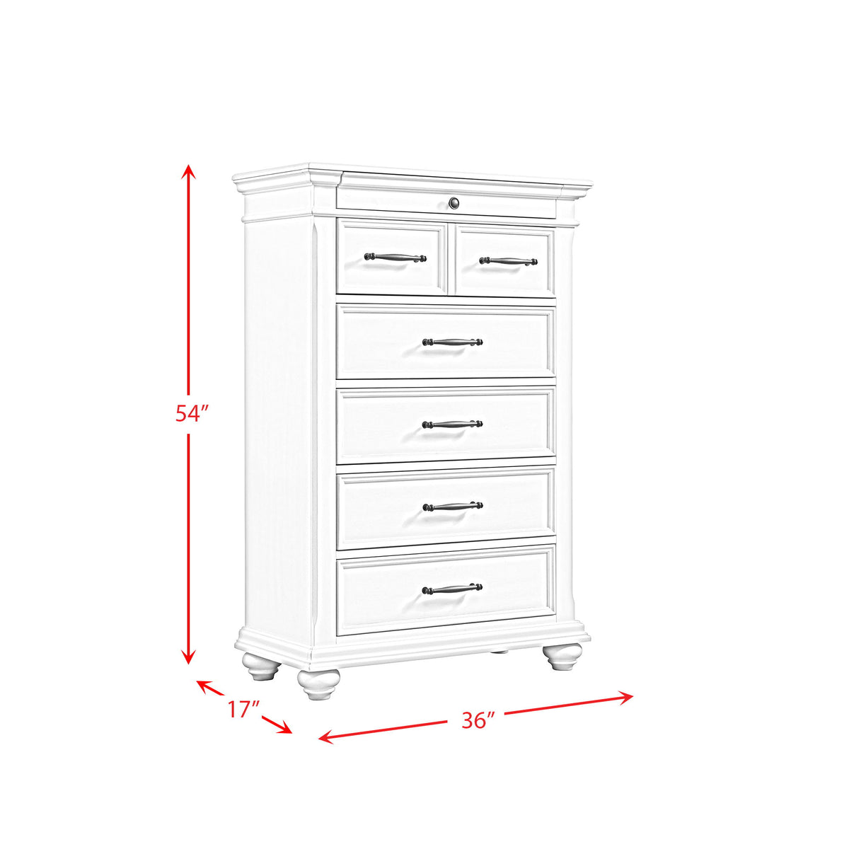 Slater 6-Drawer Chest in Black by Elements International, view 6