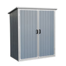 Outdoor Storage Shed Waterproof Resin Cabinet With Lockable Doors For Bikes And Patio Furniture - Gray