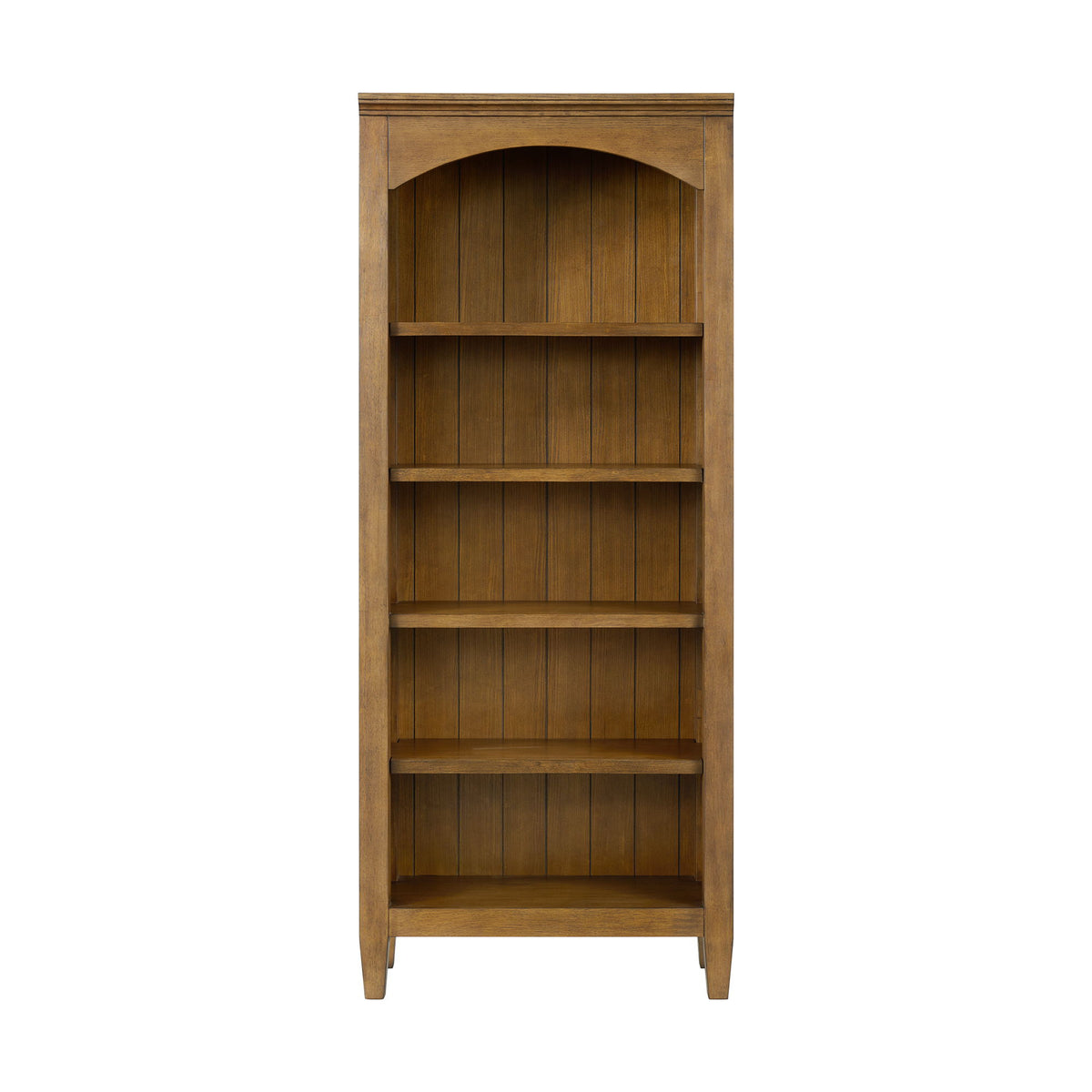 Portico Open Bookcase in Brown Oak by Elements International, view 3
