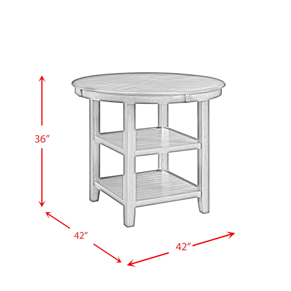Amherst Counter Table With Wood Leg in Gray Finish by Elements International, view 5