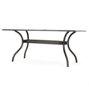 Celestine - Outdoor Cast Aluminum Dining Table With Floral Lattice Design And Umbrella Holder