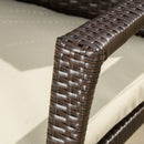 3 Piece Bistro Set With Water Resistant Cushions And 2 Chairs - Brown Multi