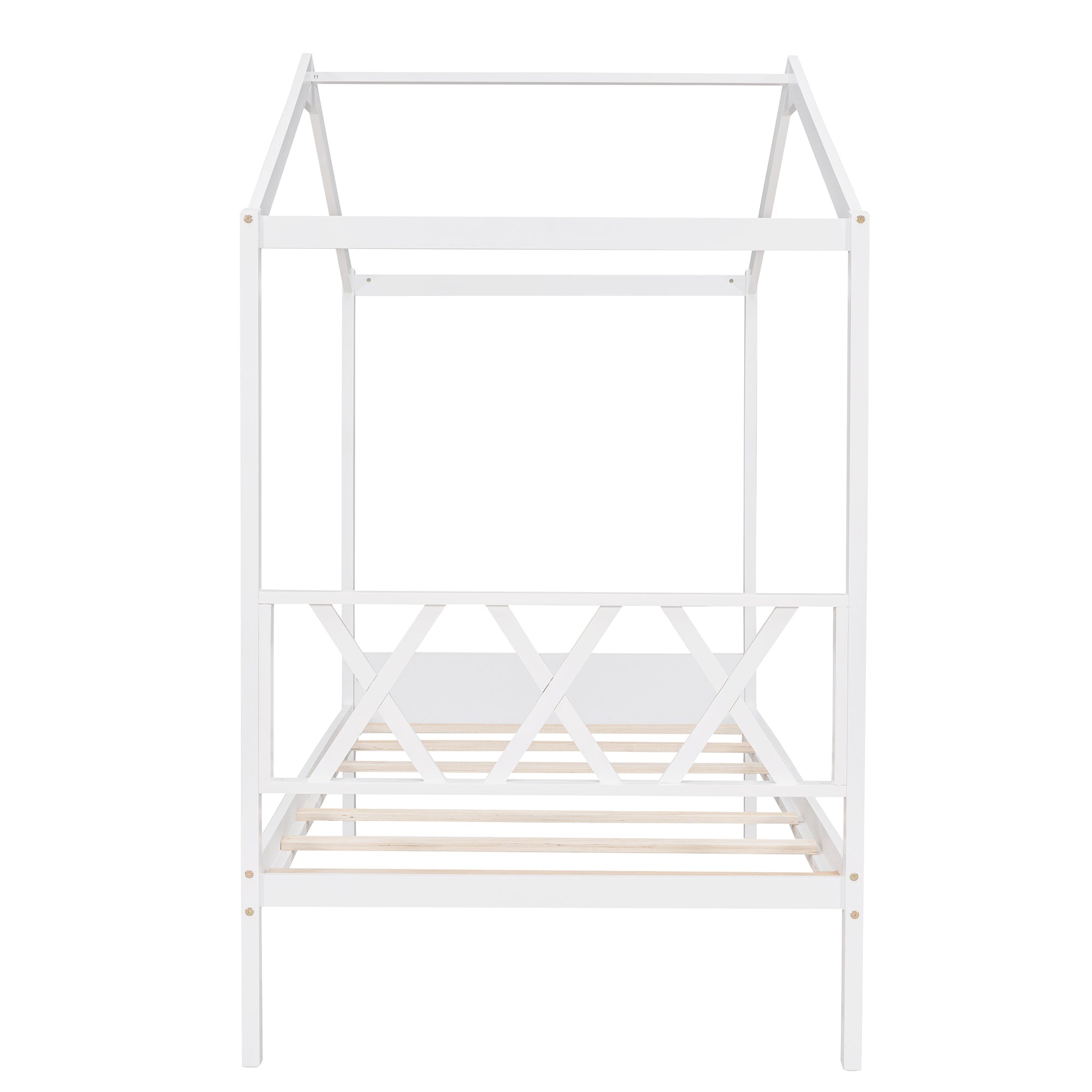 Twin Size Wood House Bed with Storage Space, White(OLD SKU: LP000001AAK) - Atlantic Fine Furniture Melbourne FL