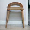 Woven Raised Back Stool - Oak