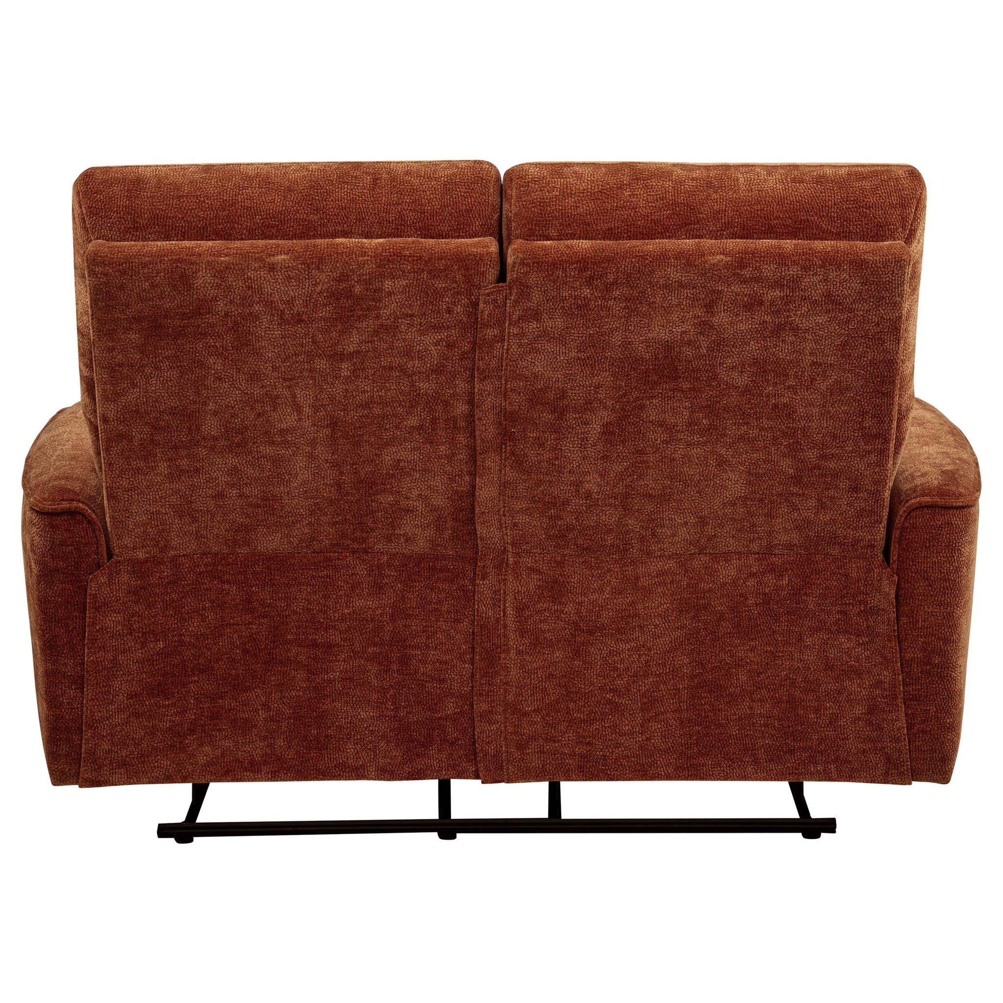 Navarro Chenille Upholstered Reclining Loveseat Burnt Orange