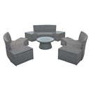 10 Piece Outdoor Sectional Half Round Patio Rattan Sofa Set