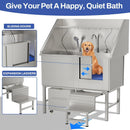 Stainless Steel Dog Washing Station With Seamless Design And Accessories - Silver