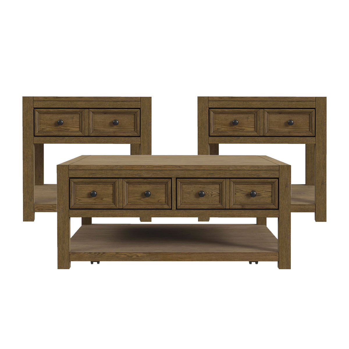 Heritage & Home Occasional Table Set in Light Brown by Elements International, view 2