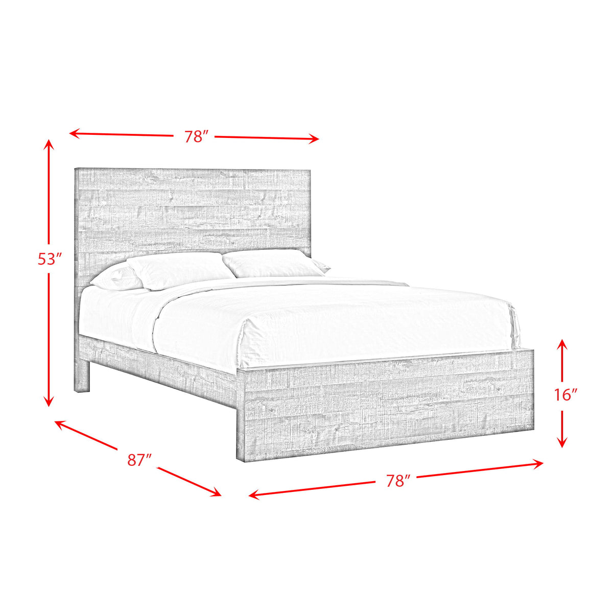 Bailey Drift King Panel Bed in Walnut by Elements International, view 3