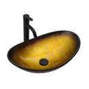 Vessel Sink With Pop Up Drain, Boat Shape Above Counter Bathroom Sink - Gold