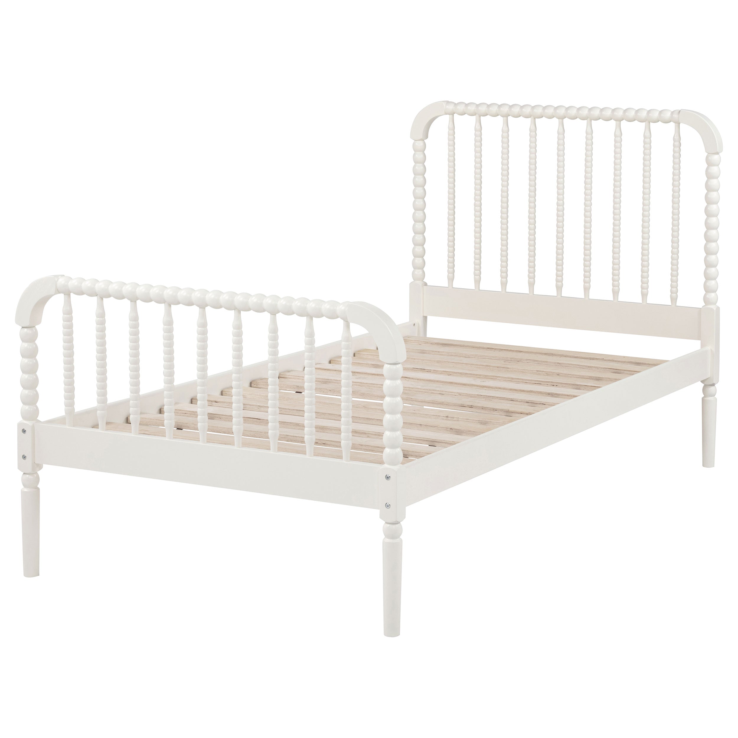 Jones Wood Twin Open Frame Bed White — view 5
