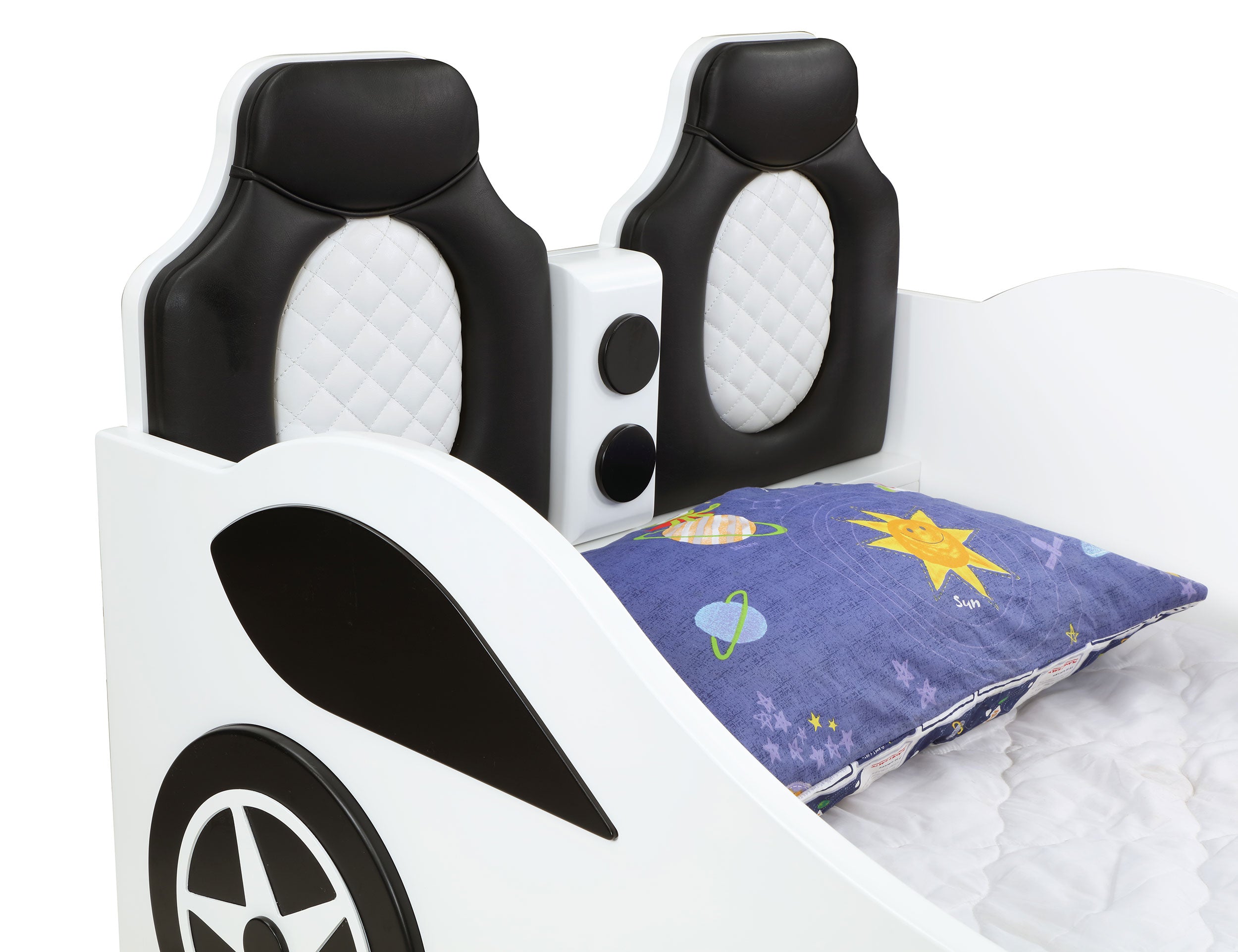 Cruiser Wood Twin LED Race Car Bed White — view 9