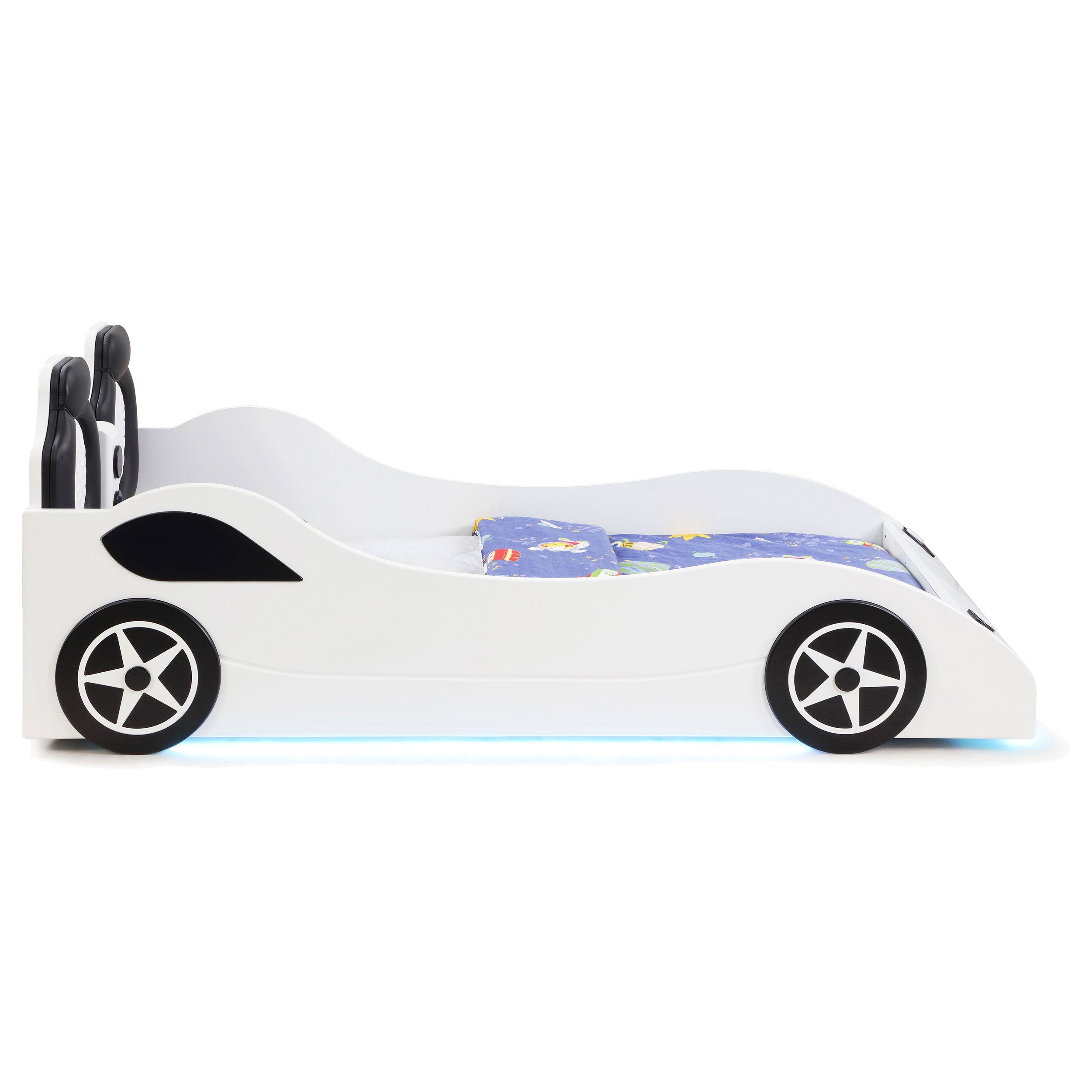 Cruiser Wood Twin LED Race Car Bed White — view 18