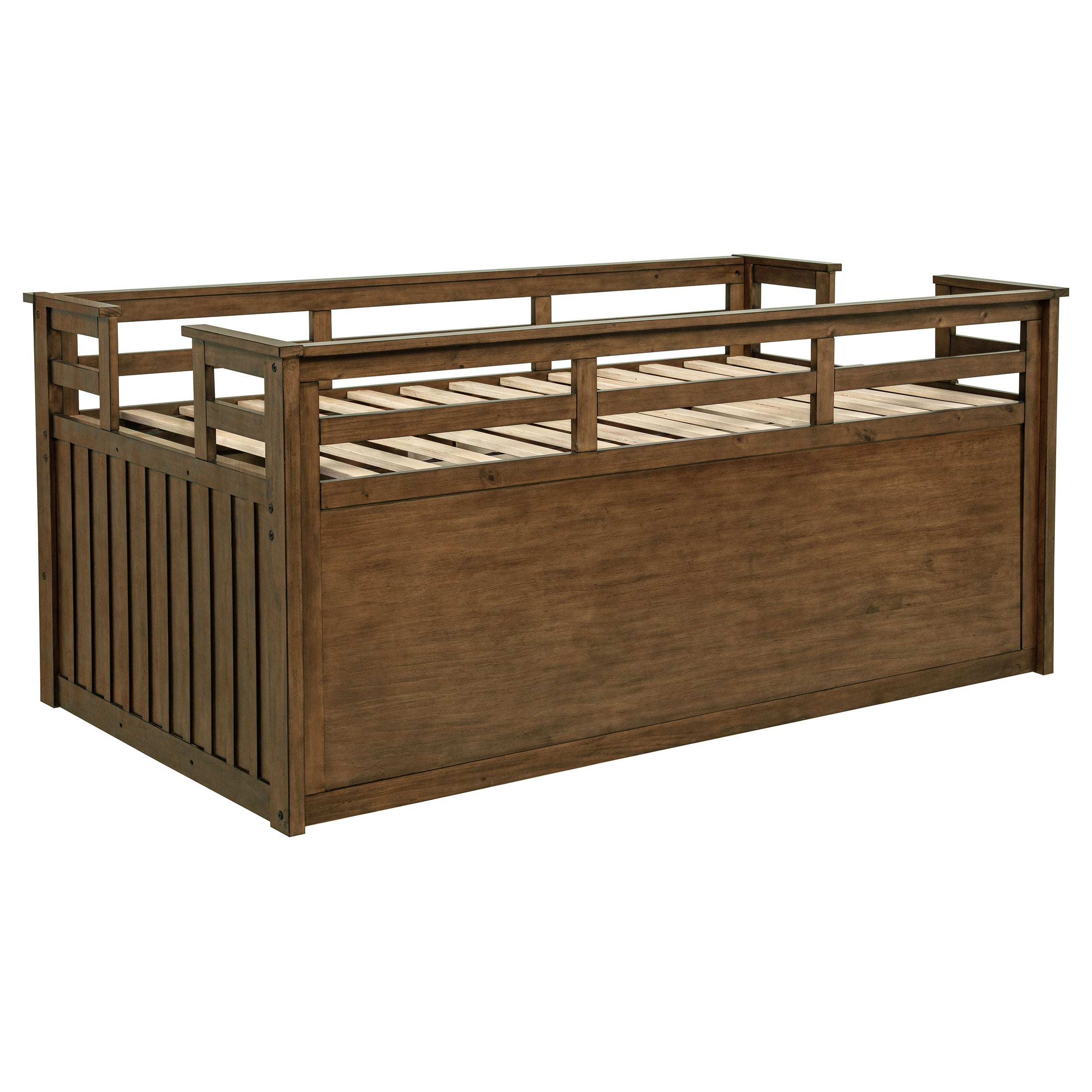 Carlsbad Wood Twin Captains Bed With Trundle Medium Brown — view 8