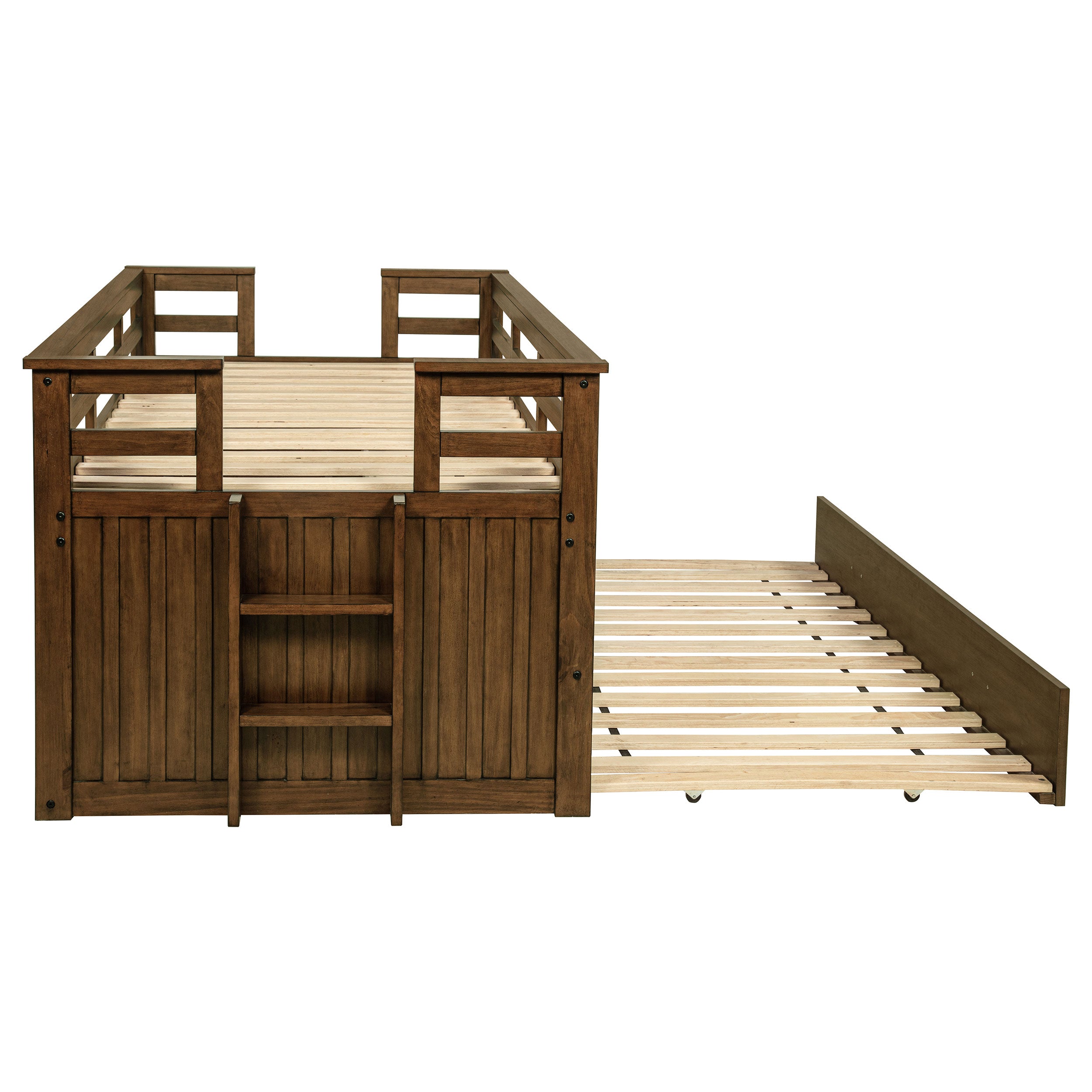Carlsbad Wood Twin Captains Bed With Trundle Medium Brown — view 11