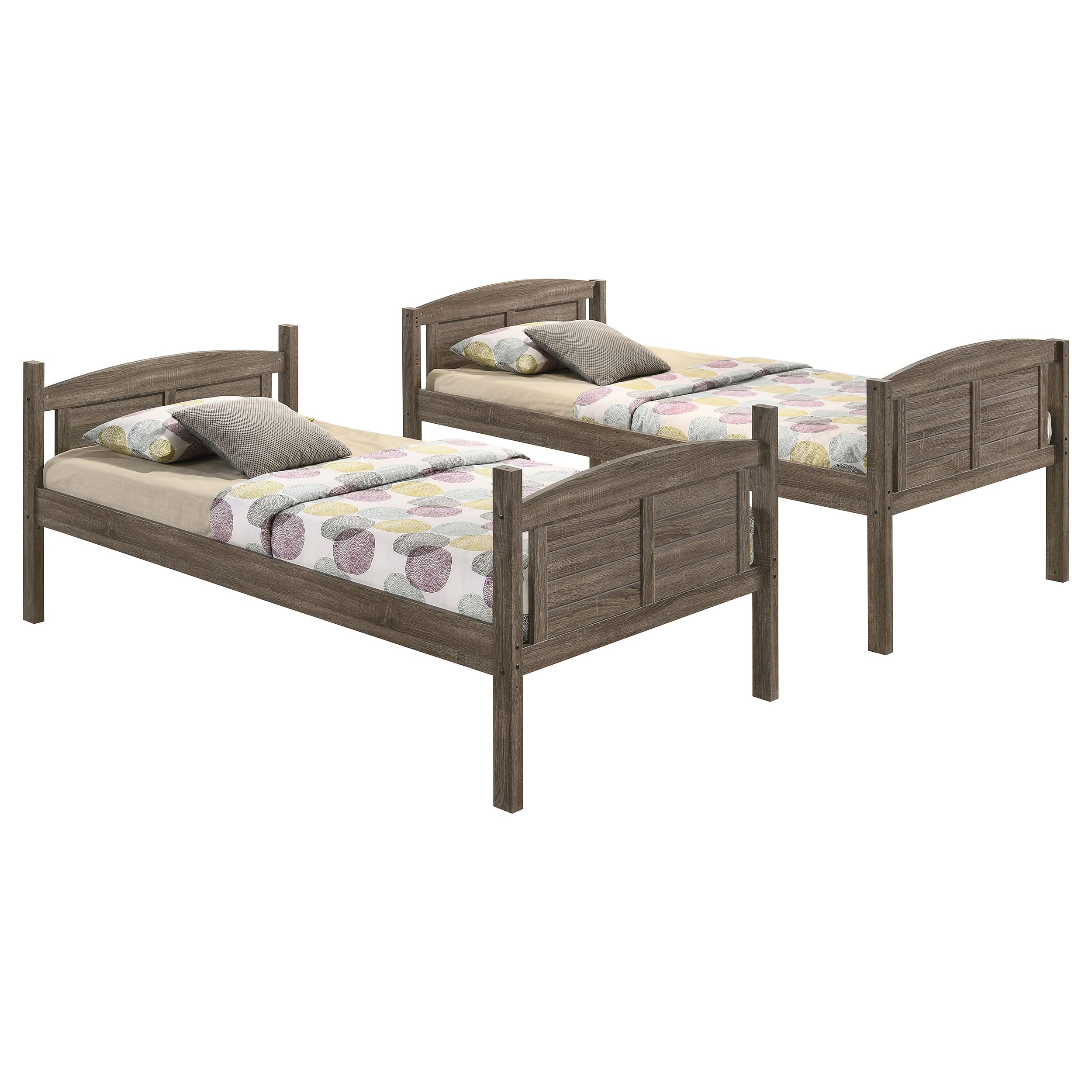 Flynn Wood Twin Over Full Bunk Bed Weathered Brown — view 6