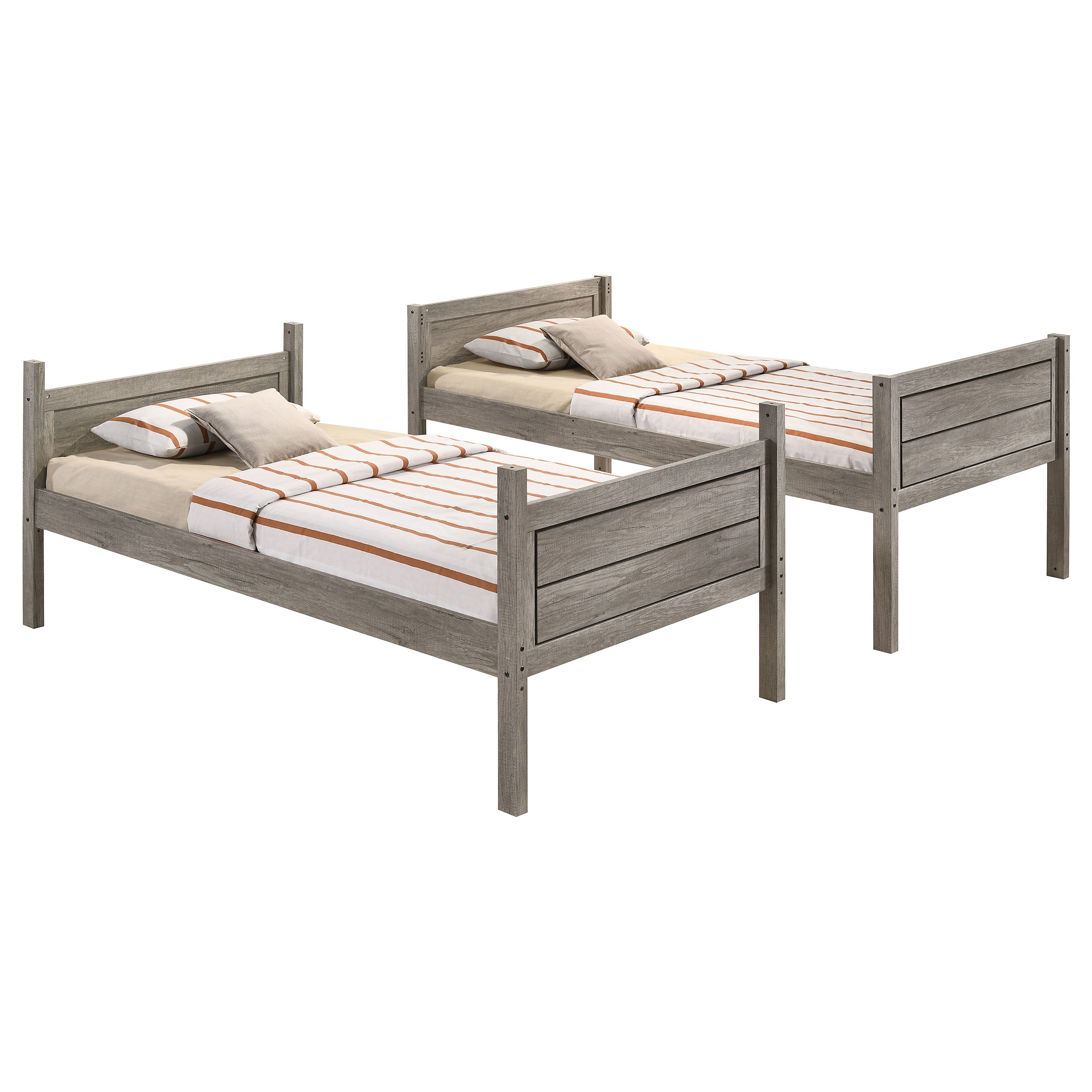 Ryder Wood Twin Over Twin Bunk Bed Weathered Taupe — view 6