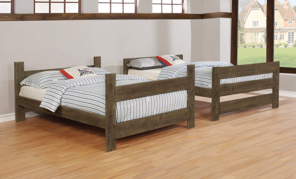 Wrangle Hill Wood Full Over Full Bunk Bed Gun Smoke — view 4