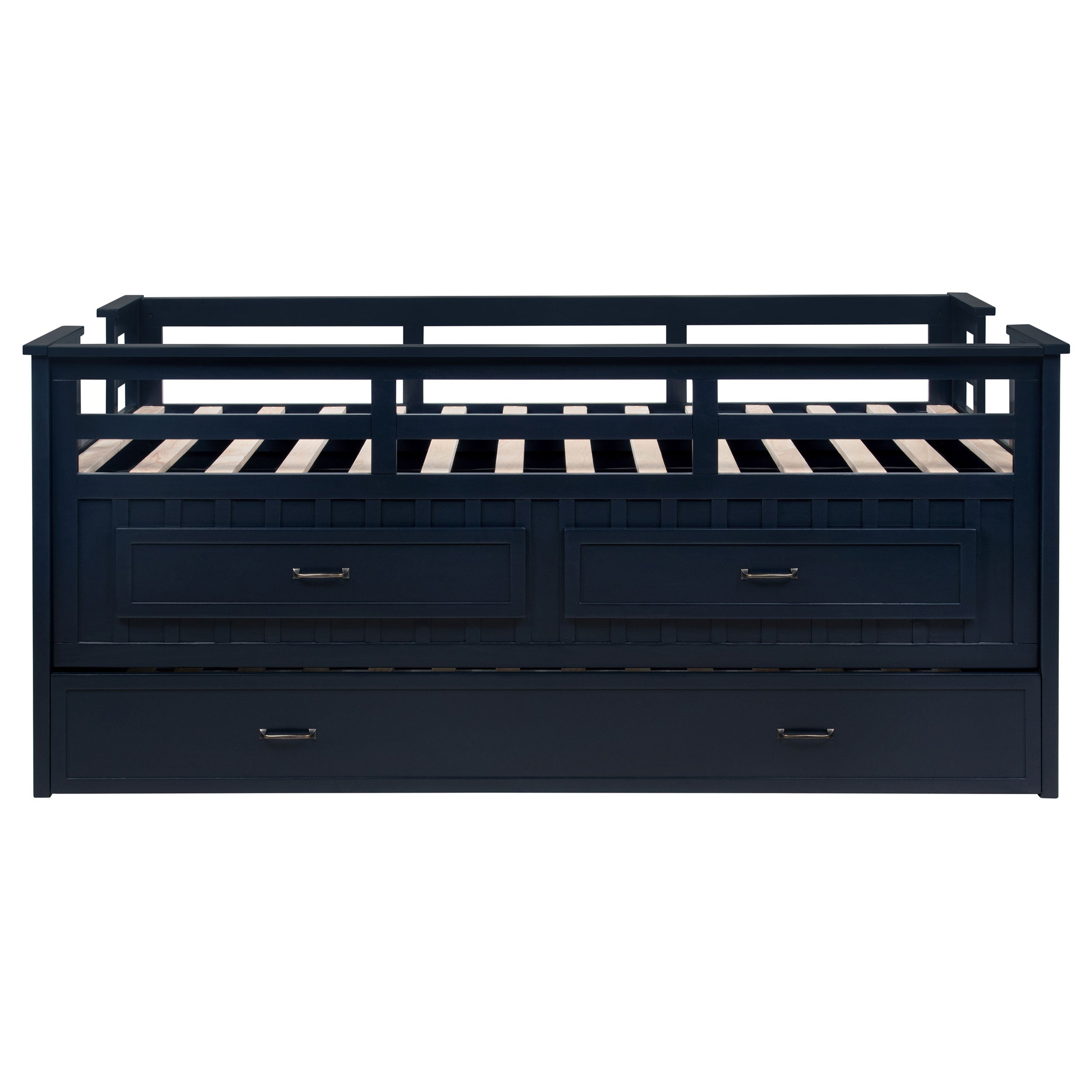 Carlsbad Wood Twin Captains Bed With Trundle Navy Blue — view 7