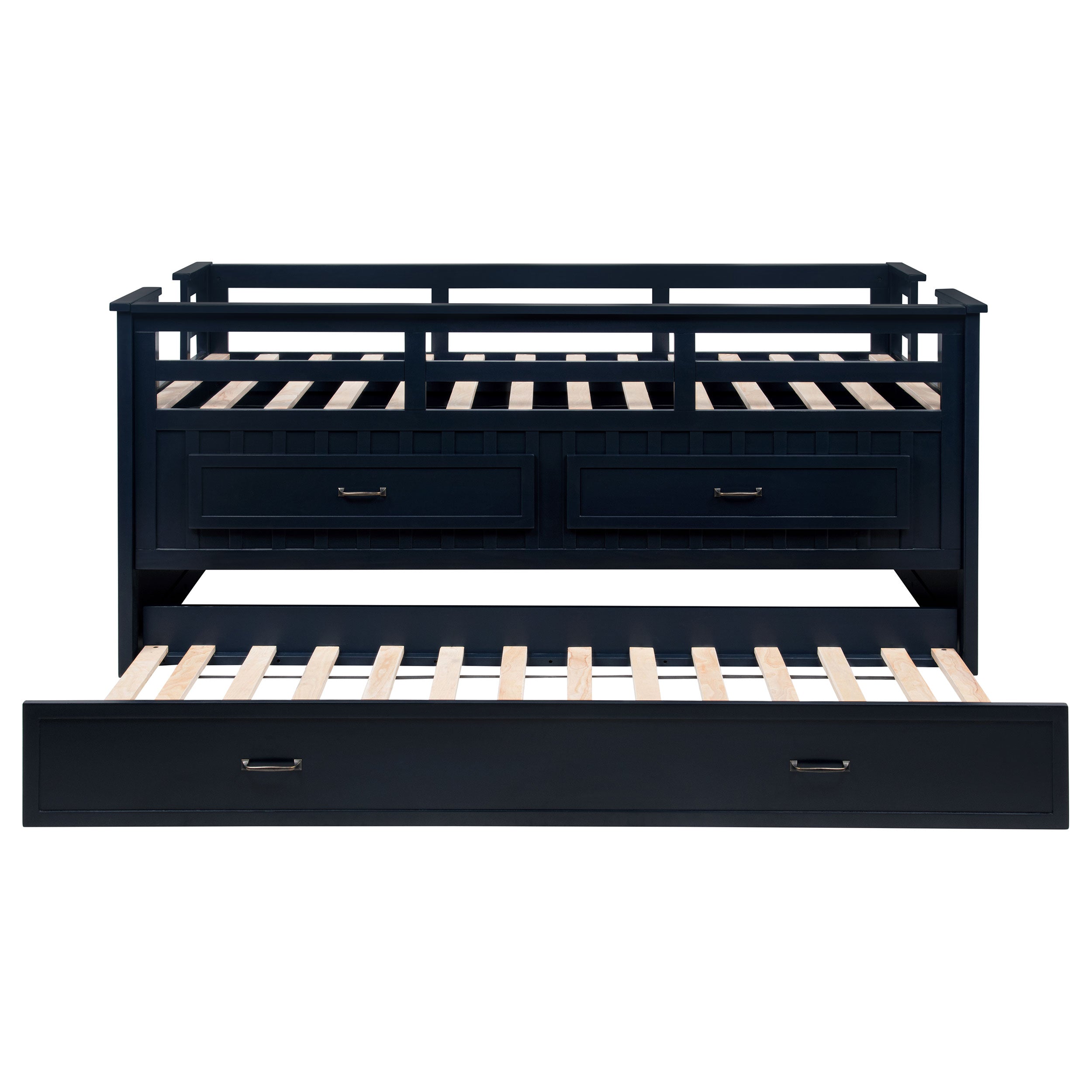 Carlsbad Wood Twin Captains Bed With Trundle Navy Blue — view 8