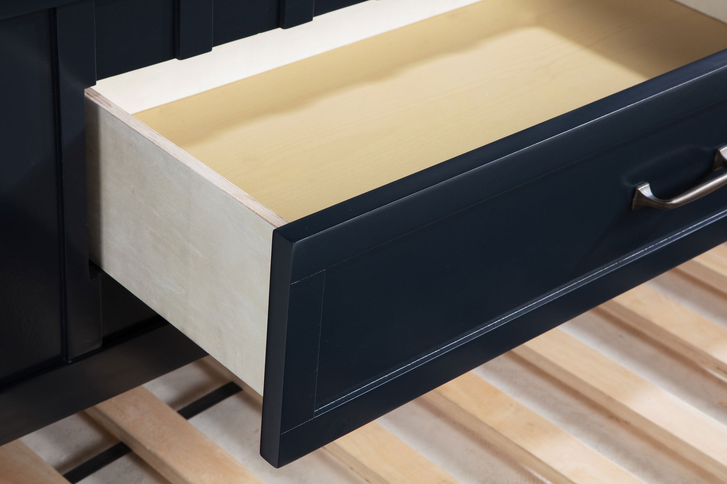 Carlsbad Wood Twin Captains Bed With Trundle Navy Blue — view 14