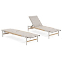 Hargrove - Outdoor Patio Aluminum Chaise Lounge (Set of 2) - Natural / Silver