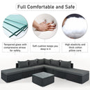 8 Pieces Outdoor Patio Furniture Conversation Wicker Sofa Set