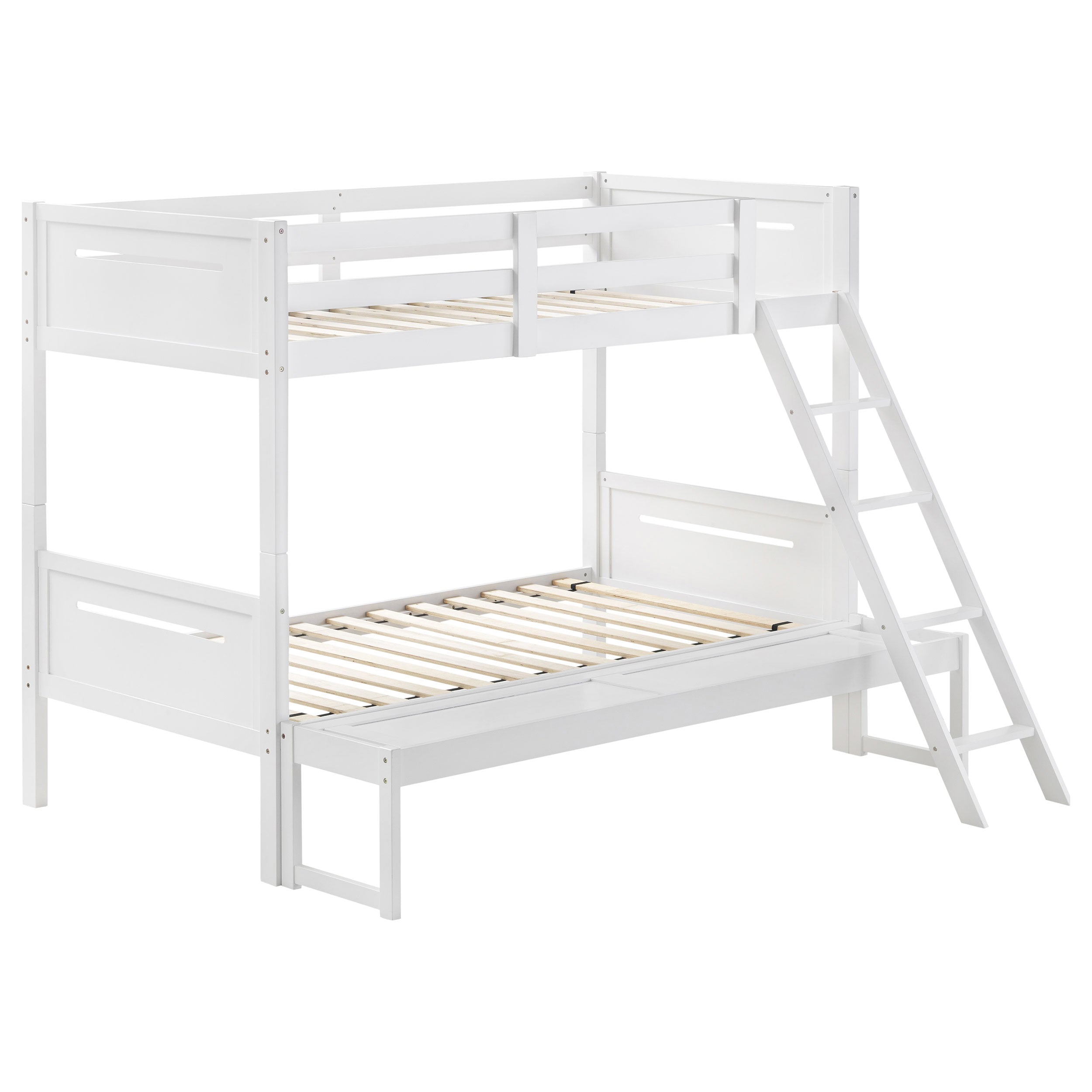 Littleton Wood Twin Over Full Bunk Bed White — view 1