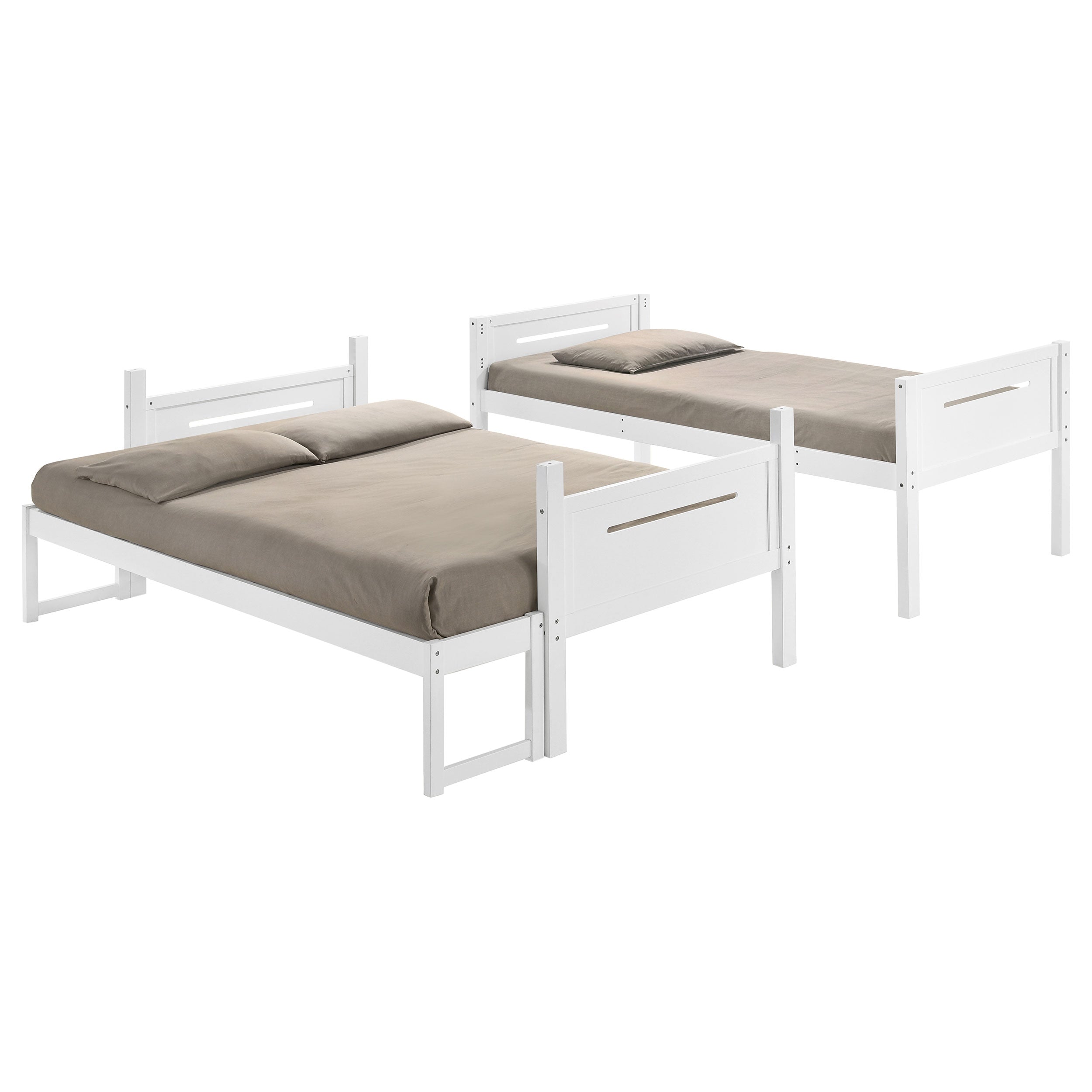 Littleton Wood Twin Over Full Bunk Bed White — view 5