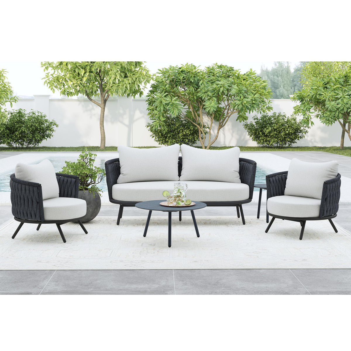 Bali Loveseat With Olefin in Dark Gray by Elements International, view 4