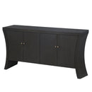 Refined Industrial 4 Door Credenza With Arc Legs & Bronze Clasps