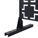 Outdoor / Indoor Privacy Screen Metal Privacy Screen, Freestanding Decorative Privacy Screen For Deck Balcony Patio - Black