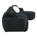 Lucifer - Sectional Sofa With 3 Pillows - Black Shimmer Chenille