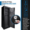 9.33 Cubic Ft Tall Biometric Rifle Safe - Black