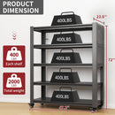 Heavy Duty Adjustable Metal Shelving Unit With Pegboard And Wheels For Multipurpose Storage