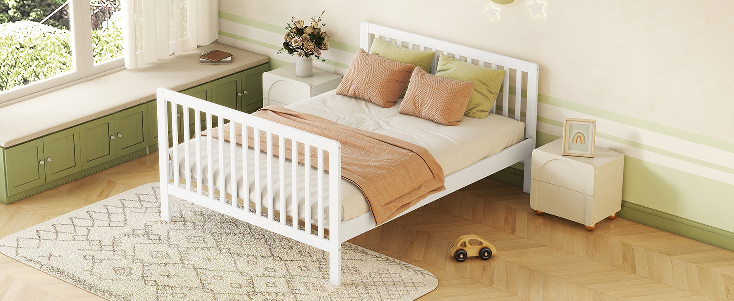 Convertible Crib/Full Size Bed with Changing Table, White - Atlantic Fine Furniture Melbourne FL