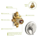 10" Round Rain Shower Head System With Waterfall Tub Spout, Wall Mounted, Stainless Steel