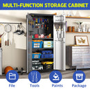 Metal Garage Storage Cabinet With Wheels Heavy Duty Tool Storage Cabinet - Brushed Nickel